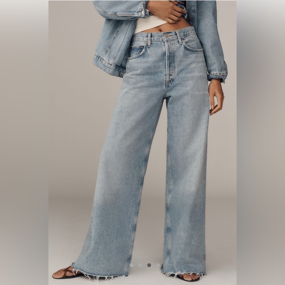 Agolde Dame Blue High-Rise Wide Leg Jeans